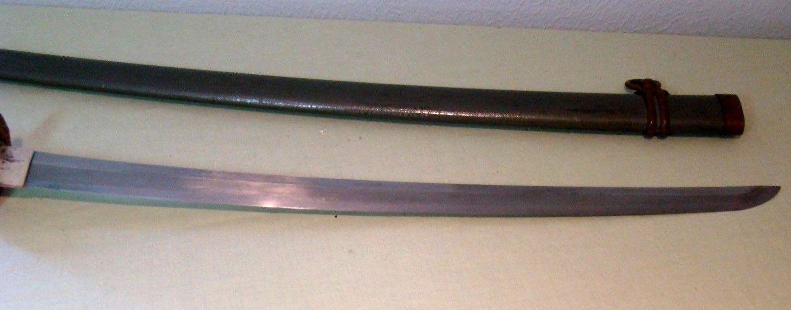 Antique Japanese Sword Signed Nori Mitsu Samurai Katana w WW II Scabard