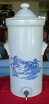 Huge Asian Antique Commercial Decorative Saki Dispenser Urn Crock W/ Lid