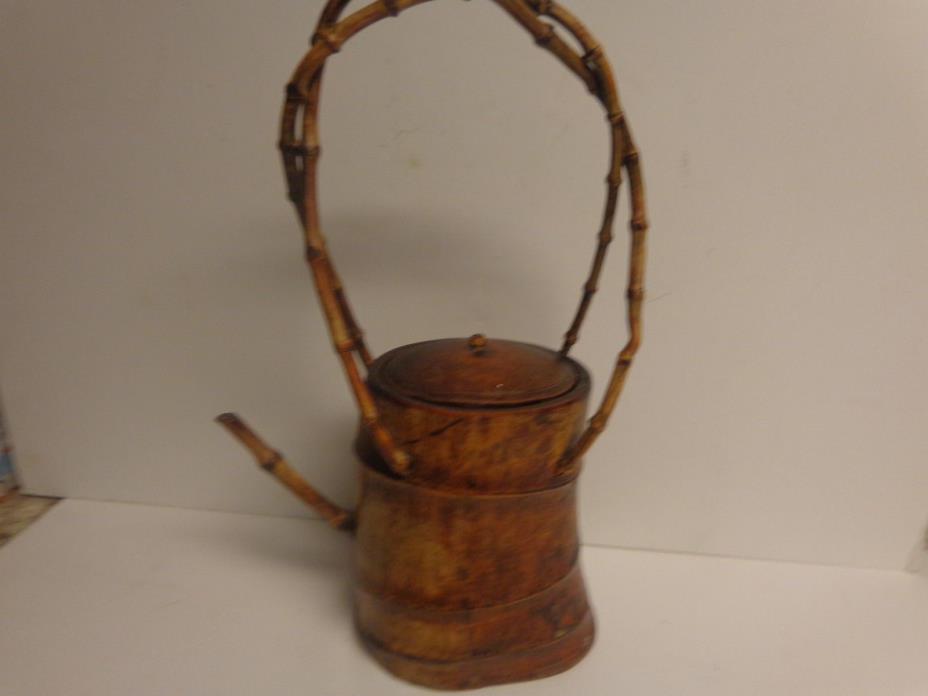 VINTAGE JAPANESE IKEBANA BAMBOO ROOT TEAPOT