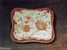 19th C Japan KUTANI 5 Character Mark ORNATE SMALL TRAY Red & Pearl Design