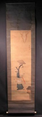 Nice Japanese Scroll Painting with Samurai Design, early 19c