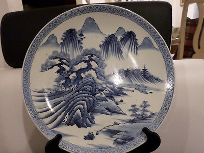 Antique large Beautiful Japanese Imari Blue-White Porcelain Plate 16