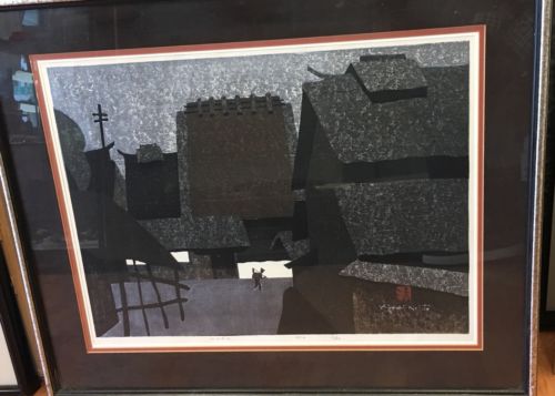 Kiyoshi Saito 1970 Signed Original Woodblock NARA Vintage Estate Fresh!! QEOX
