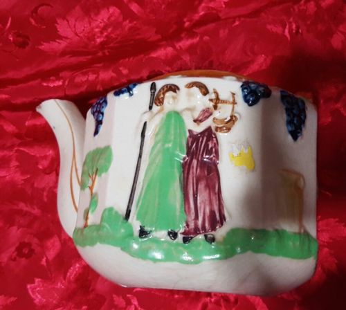 Rare Banko TeaPot Vintage Japanese Banko Tea Pot 2 Lady and a man