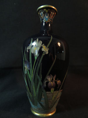 Japanese Cloisonne Vase Iris Flower Water Ota ?