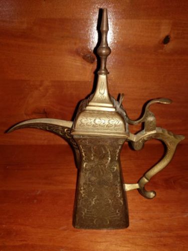 Antique arabic coffee pot dallah, Solid Brass