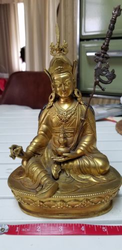 Fine Antique Period 24k Gold Gilt Bronze Buddha Statue