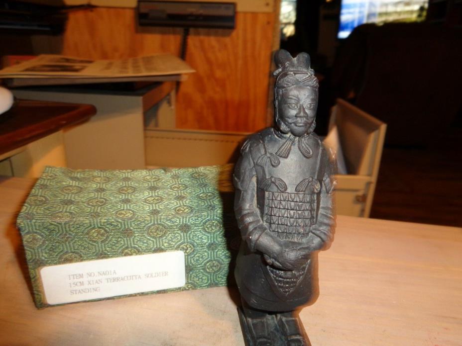 Chinese Guard Statue Terracotta Clay Sculpture Emperor Xian Dynasty Warrior