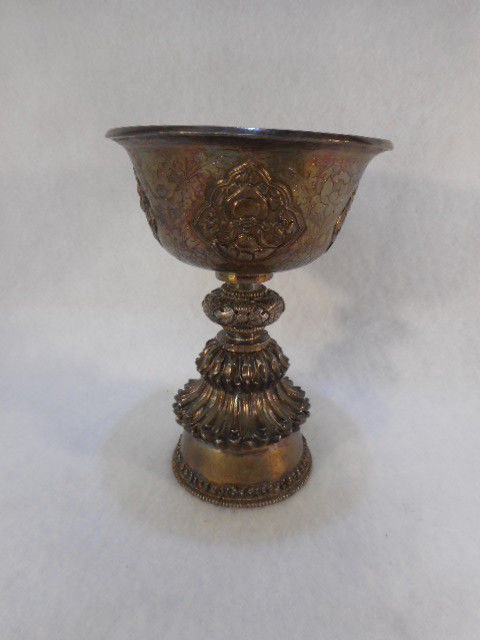 Antique Tibetan Silver Ceremonial Grail Cup Hallmarked Very Rare!