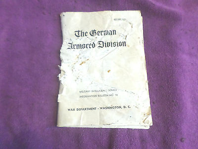 Restricted WW II information book: German Armored Division, military intelligenc