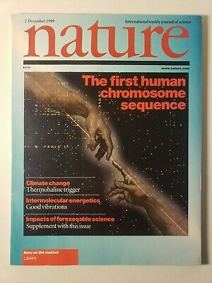 1999 SEQUENCE OF 1ST HUMAN CHROMOSOME (22) 'NATURE' JOURNAL DNA GENETICS SCIENCE