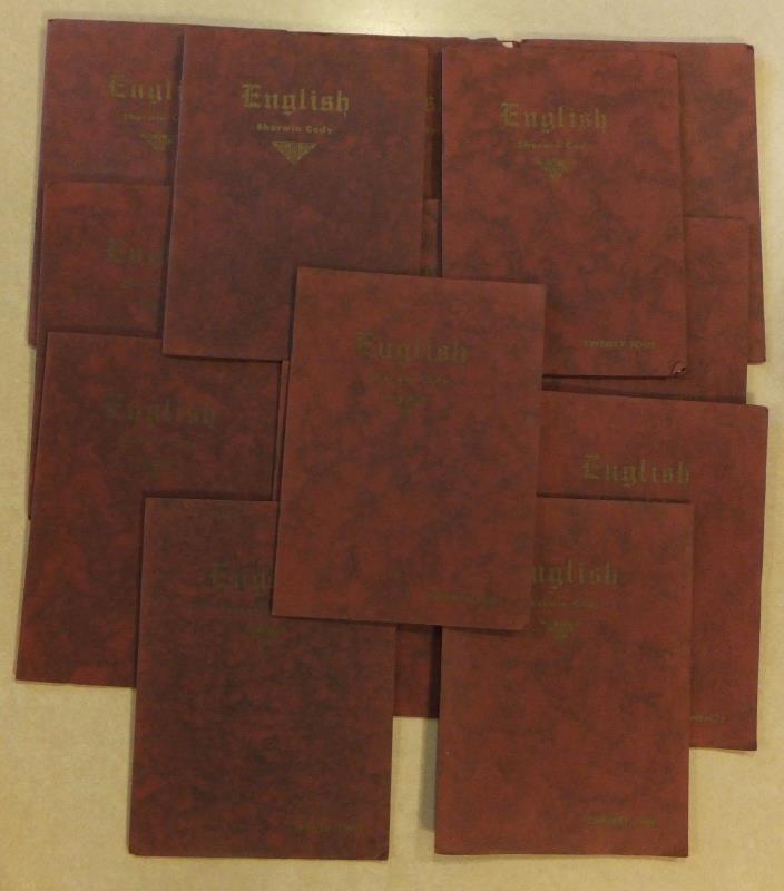 LOT OF 14 SHERWIN CODY 100% SELF CORRECTING COURSE IN ENGLISH LANGUAGE 1936 PB