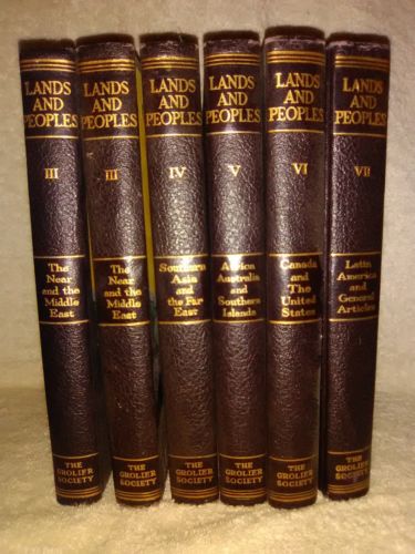 VTG-Lands And Peoples Book Set Vol. 3-7, + one extra Vol 3. The Grolier Society.