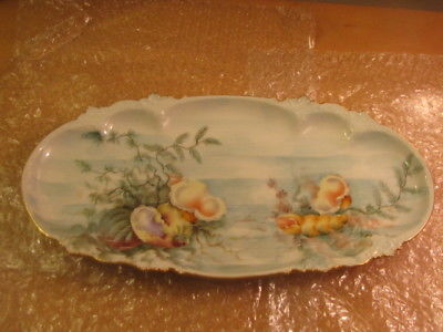 Antique Limoges JDA Porcelain Hand Painted Plate Tray Seashells Marked