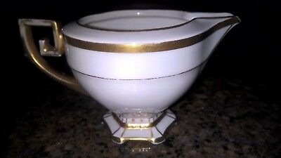 Austria Creamer Bowl Crown Porcelain White China Gold Trim MZ