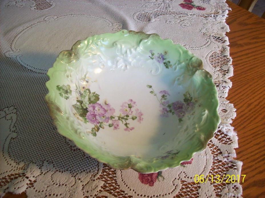 Porcelain Antique Decorative Porcelain China Serving Bowl With Purple Floral Des