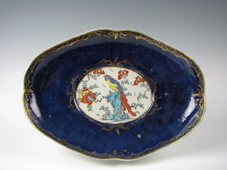 Antique 18th Century Worcester English Porcelain Ho-Ho Bird Bowl
