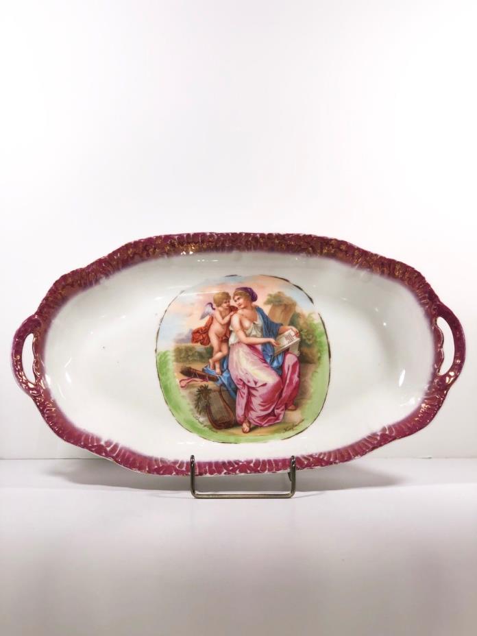 19th Century Angelica Kaufmann antique porcelain serving bowl