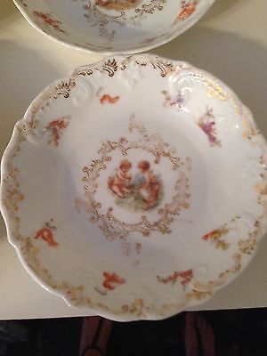 Antique Porcelain Dessert Fruit  Dish Putti  Cherub  Victorian  Ladies - German