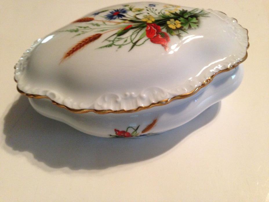 Limoges - Porcelain Floral Trinket Box      France