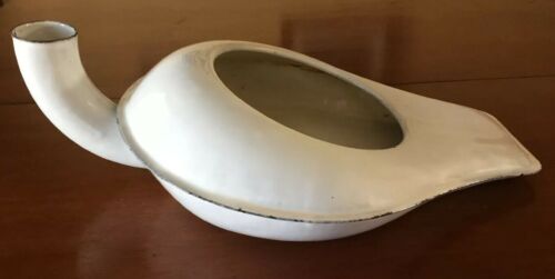 Vintage White Porcelain Ceramic Chamber Pot Bed Pan Planter. Made In Germany.