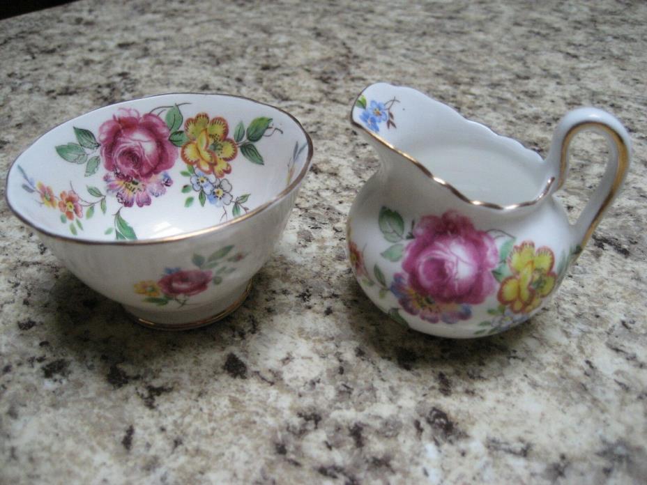 Sugar and Creamer Set-Small Pitcher and Bowl Fine China Set Made in England