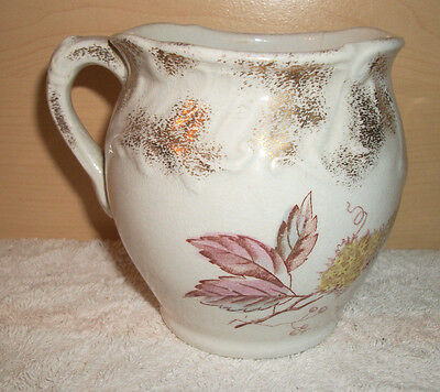 Vintage Creamer White with Gold and Flower Design