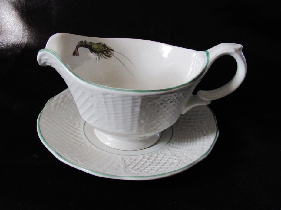 MARLBOROUGH SIMPSON ENGLAND LOBSTER SEAFOOD CREAMER W/ UNDERPLATE