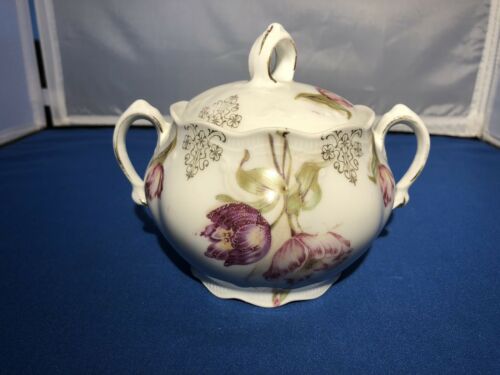 Z. S. & Co. Mignon Vintage Roses Painted Sugar Bowl Pretty From Estate