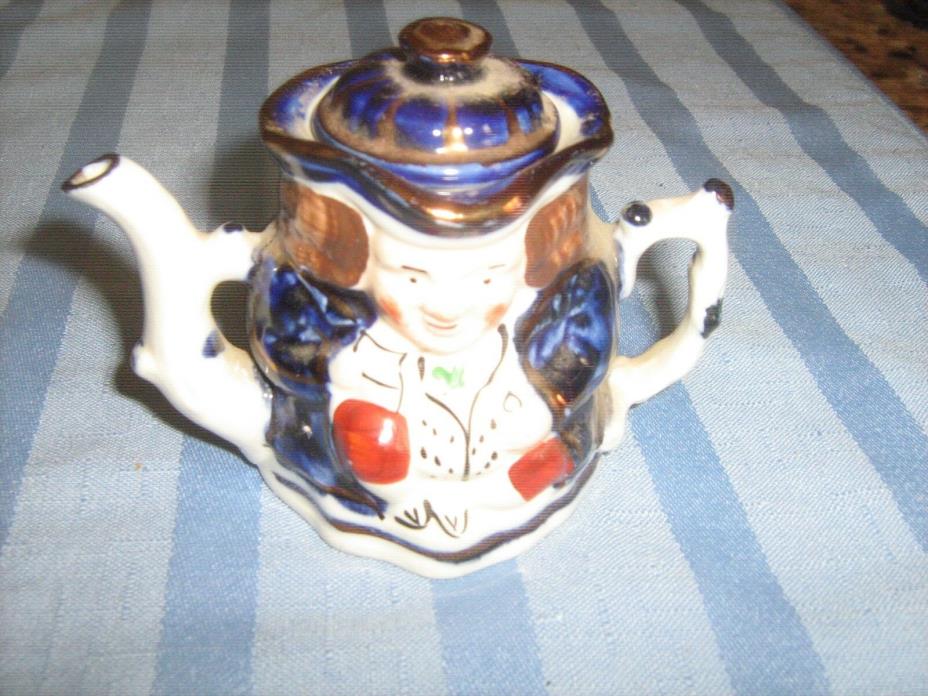 ANTIQUE ALLERTON Lustreware SMALL TOBY Teapot WITH LID