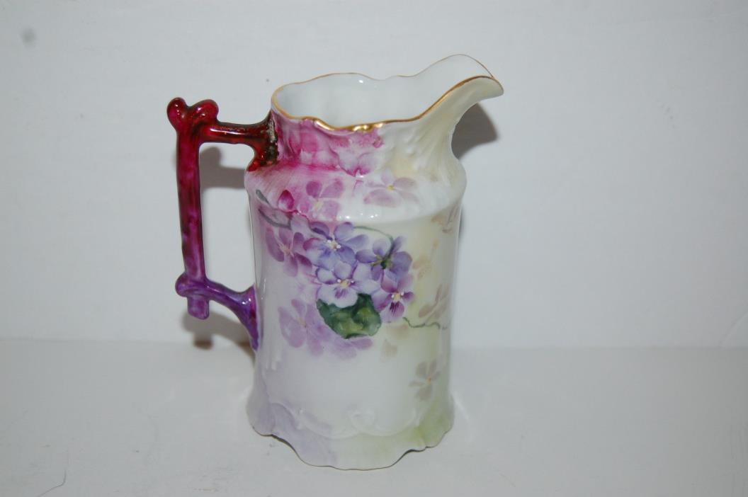Antique German CT ceramic creamer pitcher hand painted
