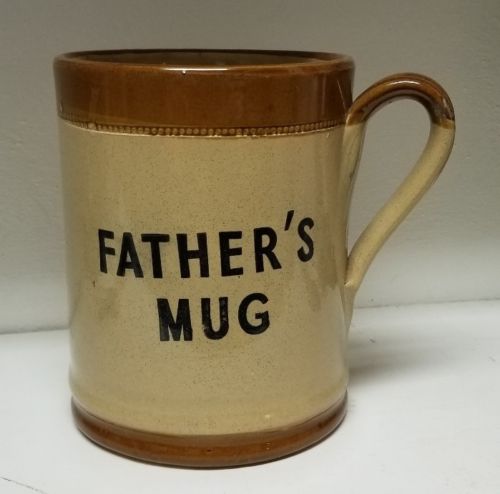 Vintage MOIRA marked Farmhouse Stoneware Father's Mug  9