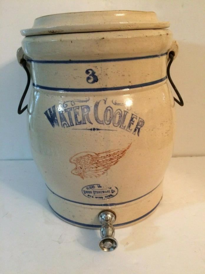 Red Wing Union Stoneware Co. Water Cooler 3 Gal / 2 Gal Lid  4