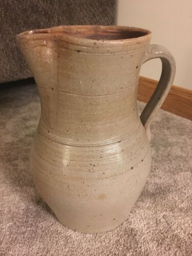 Early Ohio Stoneware Pitcher Incised 
