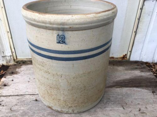 Blue Band Stoneware Crock