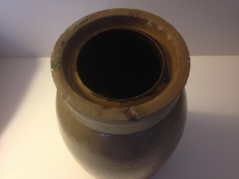 antique stoneware wax sealer crock