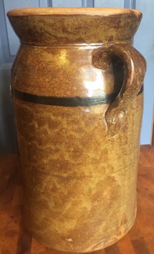 Alabama Pottery Churn Suggs ? Sand Mountain ? Alkaline Glaze Stoneware Crock