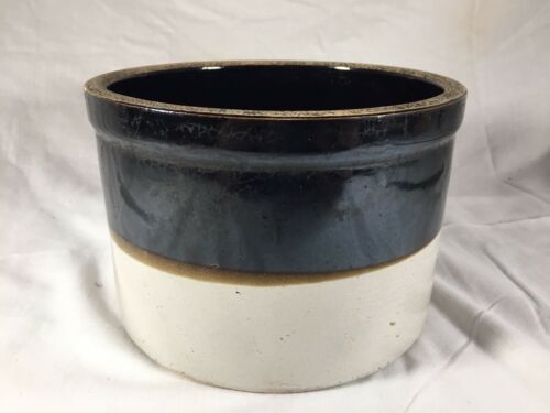 Primitive Late 1800’s Salt Glazed Crock Vintage Pottery Crock