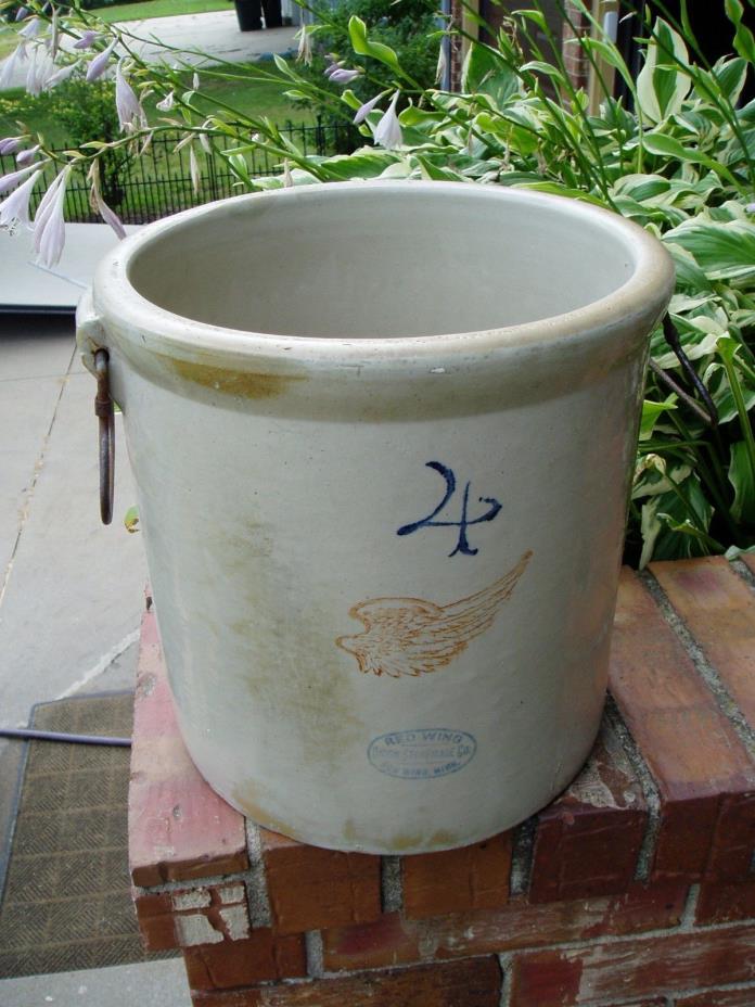 Vintage Red Wing 4 Gallon Union Stoneware Crock