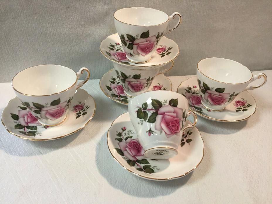 Vintage Cup and Saucer , Regency Englishv, Bone China , England , Lot of 5.