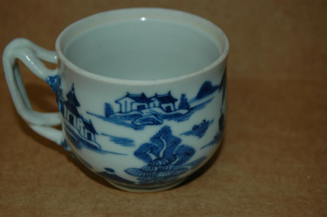 Chinese Canton Porcelain Blue Willow Demitasse Cup