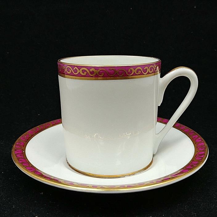 Sevres Mark Purple and Gold Tea Cup and Saucer France
