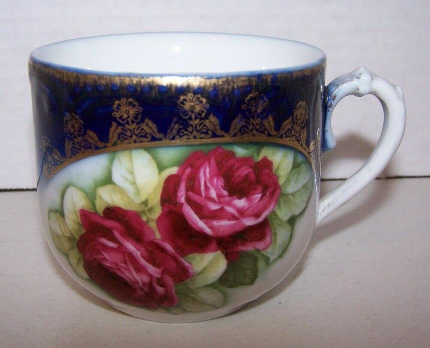 FLOW BLUE MUSTACHE MUG H-P Pink Roses Gold-Touches 3