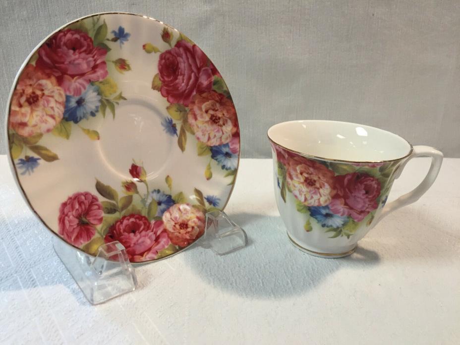 Vintage Cup and Saucer , Grace's Teaware , Made in China.