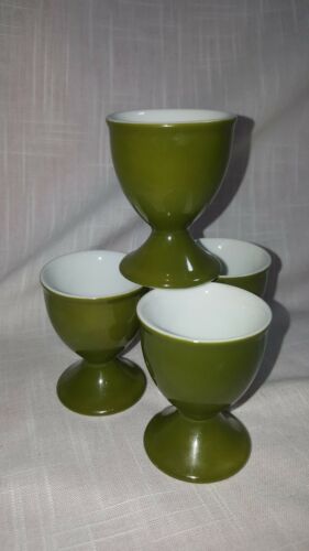 Porcelain Saki/Espresso Footed Cups Olive Green (4)