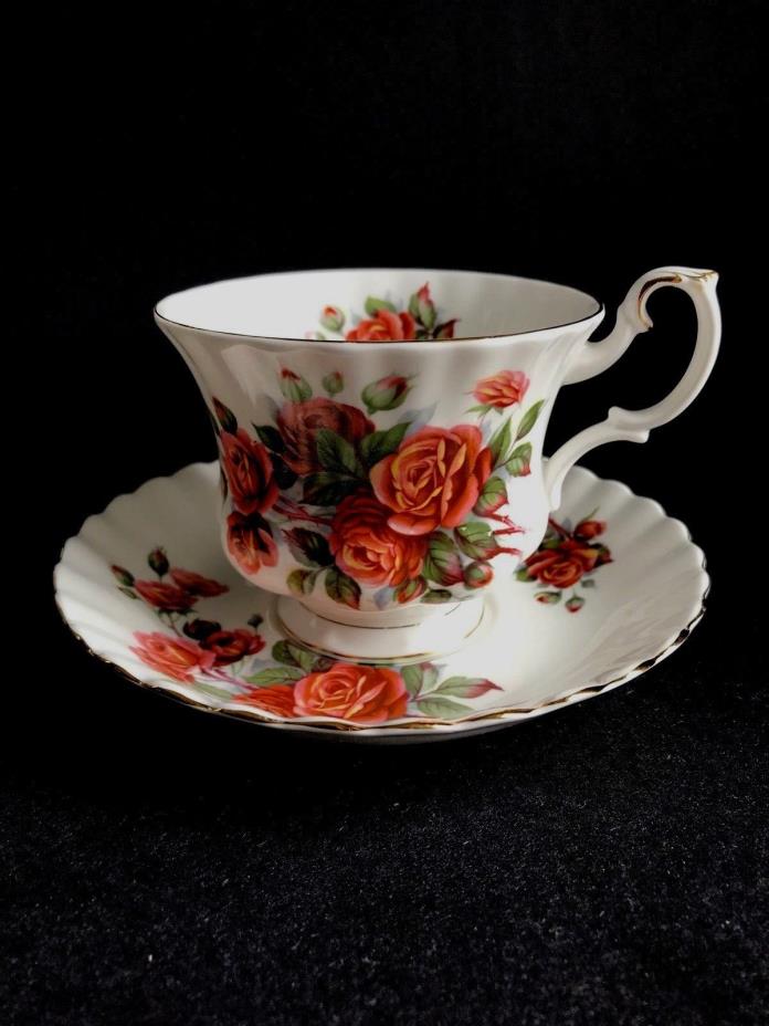 ROYAL ALBERT TEACUP & SAUCER-CENTENNIAL ROSE