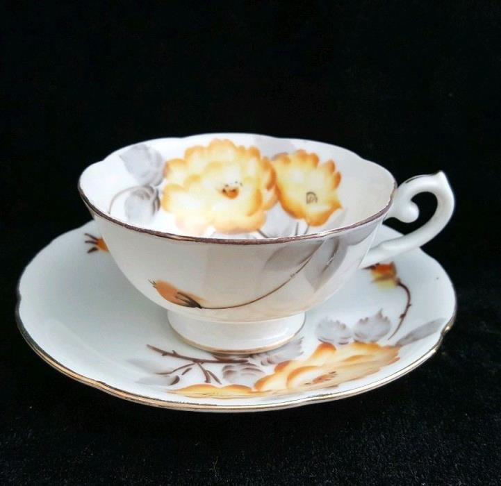 Vintage Hand-painted Demitasse Tea Cup & Saucer Fine China Japan