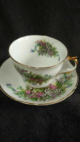 Royal Ascot Cup and Saucer- Purple Flowers
