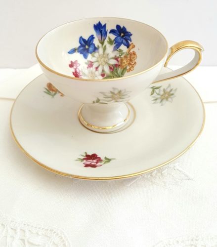 Vintage Cottier Freres Demitasse Tea Cup & Saucer Fine China made in Switzerland