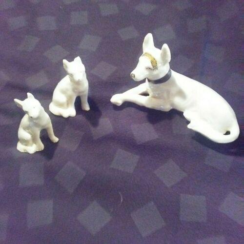 Antique porcelain dog figurines Japan